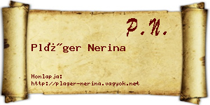 Pláger Nerina névjegykártya